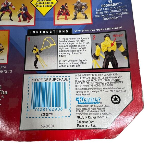 BRAND NEW SUPERMAN MAN OF STEEL CONDUIT ACTION FIGURE - 1995 Sealed - Picture 5 of 5